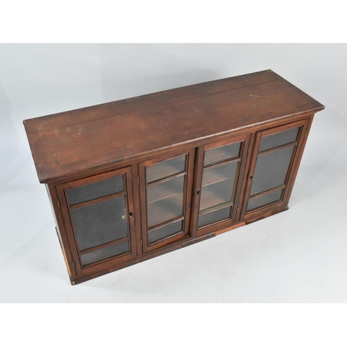 66 - A Late Victorian Mahogany Countertop Glazed Shop Display Cabinet with Inset Brass Carrying Handles, ... 