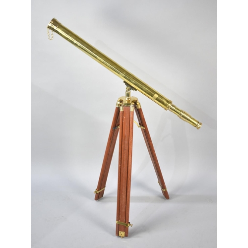 74 - A Reproduction Brass Telescope on Tripod Stand