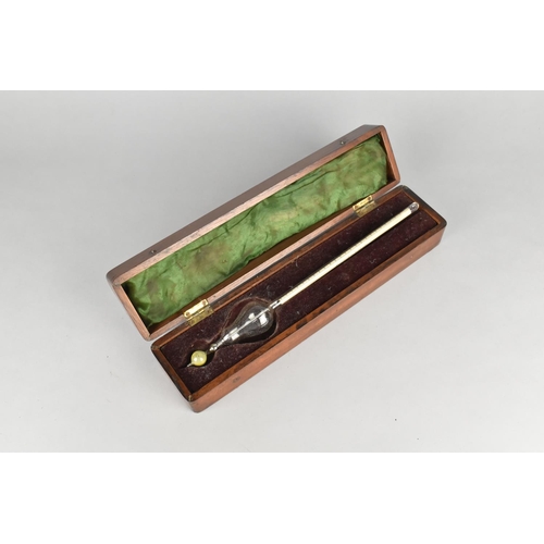 8 - A Late Victorian/Edwardian Mahogany Box Containing Hydrometer by Casartelli, Manchester, 31cms Long