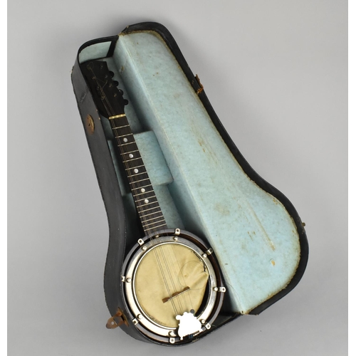 84 - A Vintage Cased Eight String Banjolele