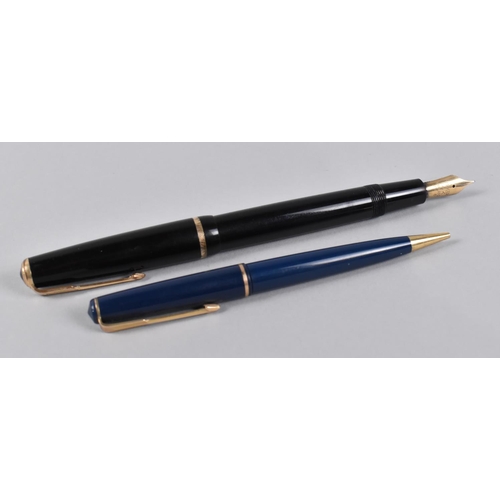 86 - A Parker Duofold Fountain Pen with 14ct Gold Nib and a Parker Propelling Pencil