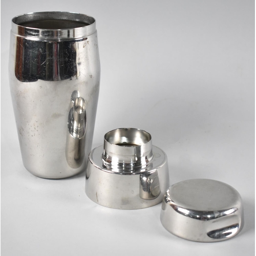 28 - A Mid 20th Century Italian Stainless Steel Cocktail Shaker by Alfra Alessi, 20cms High