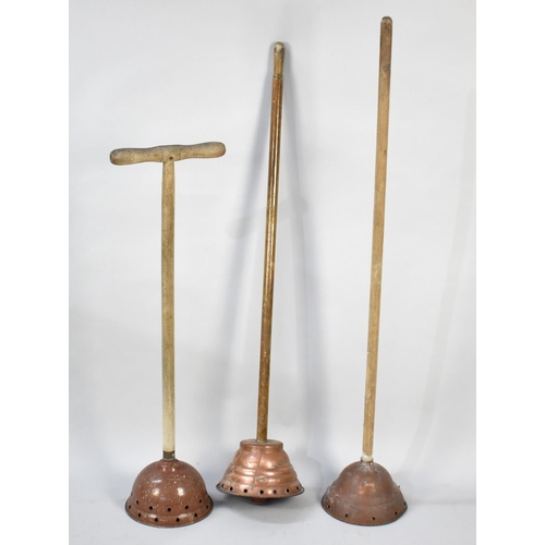 456 - Three Vintage Copper Washing Dollies