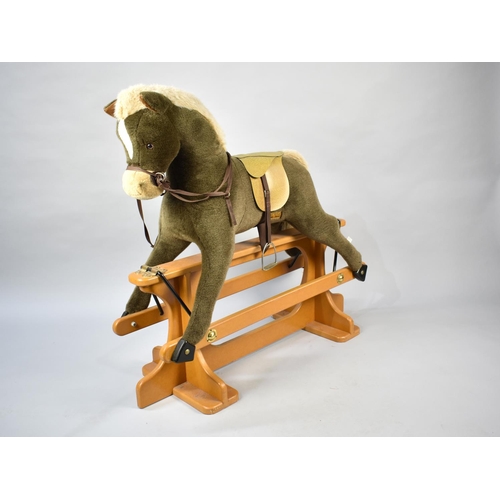 477 - A Late 20th Century Merrythought Rocking Horse on Wooden H Frame