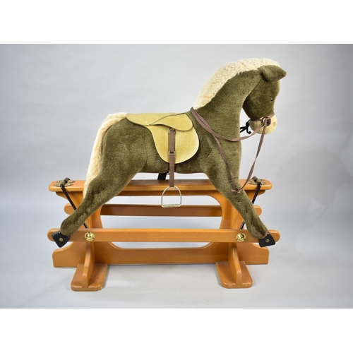 477 - A Late 20th Century Merrythought Rocking Horse on Wooden H Frame