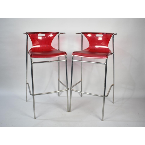 479 - Two Modern Chrome Based Kitchen Barstools