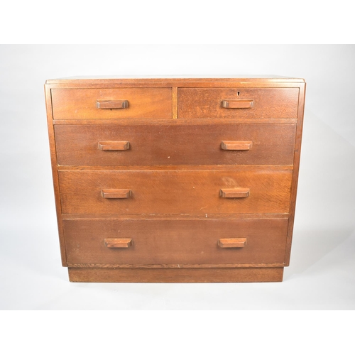 482 - A Mid 20th Century Utility Chest of Two Short and Three Long Drawers, 106cm Wide