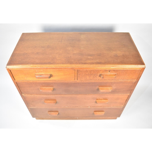 482 - A Mid 20th Century Utility Chest of Two Short and Three Long Drawers, 106cm Wide