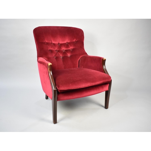 486 - A Ladies Nursing Armchair with Buttoned Upholstery