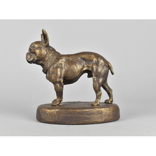 52 - A Modern Bronze Effect Resin Study of a Standing Bulldog, The Oval Base Inscribed 