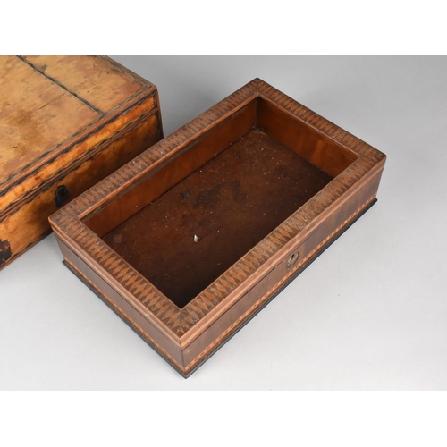 60 - A Mid 19th Century Rosewood Two Division Tea Caddy for Full Restoration having Two Removable Tea Box... 