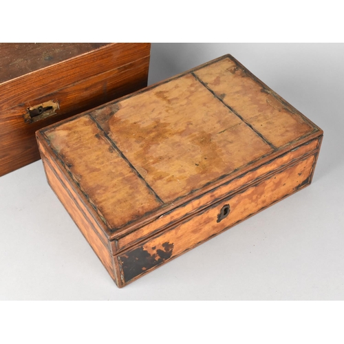 60 - A Mid 19th Century Rosewood Two Division Tea Caddy for Full Restoration having Two Removable Tea Box... 