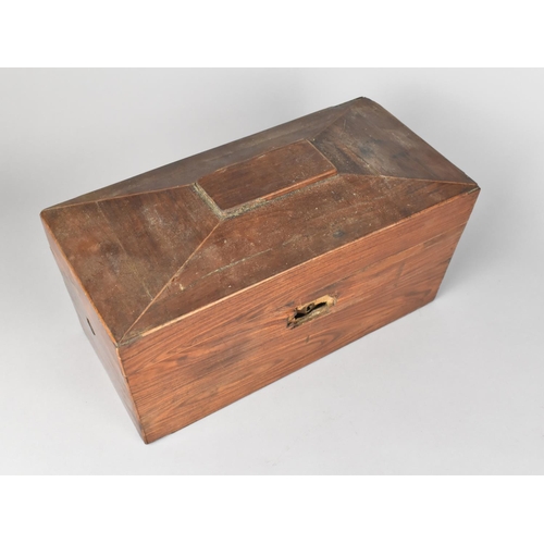 60 - A Mid 19th Century Rosewood Two Division Tea Caddy for Full Restoration having Two Removable Tea Box... 