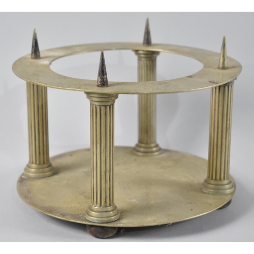 75 - A Spiked Carving Stand of Circular Form with Reeded Column Supports, Stamped to Base, Silver on Nick... 