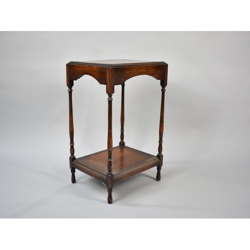 78 - A Mid 20th Century Oak Two Tier Stand with Spindle Supports, 38cms Wide and 63cms High