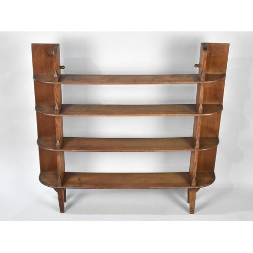 113 - An Edwardian Oak Four Shelf Open Bookcase, 102cms Wide