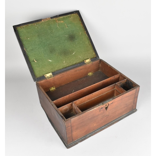 12 - A 19th Century Inlaid Work/Writing Box with Hinged Lid to Fitted Interior having Secret Compartment ... 