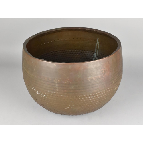 124 - A Vintage Chinese Copper Singing Bowl, Condition issues, 34cms Diameter and 24cms High