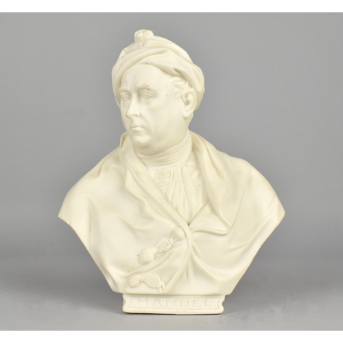 16 - A Parian Bust of Handel, 19cms High