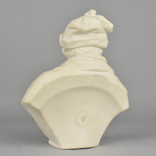 16 - A Parian Bust of Handel, 19cms High