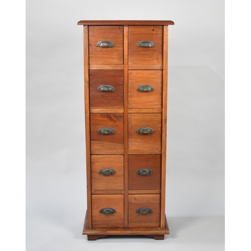 29 - A Modern Ten Drawer Storage Chest, 40cms Wide and 101cms High, (Matches Lot 28)