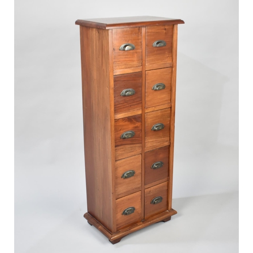 29 - A Modern Ten Drawer Storage Chest, 40cms Wide and 101cms High, (Matches Lot 28)