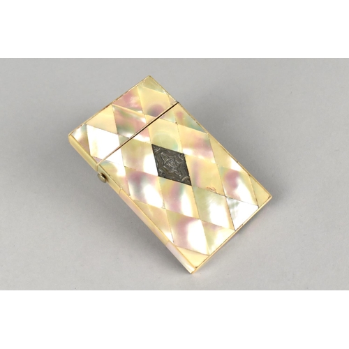 4 - A Late 19th Century Mother of Pearl and Silver Card Case, 9cm by 5.5cms