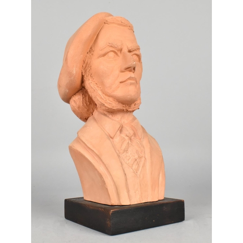 47 - A 20th Century Terracotta Bust of Scotsman, 23cms High