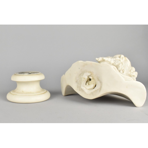 48 - A Late 19th/Early 20th Century Parian Bust of Dickens, Circular Socle Base Detached, 28cms High