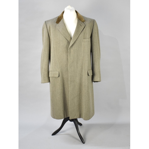 495 - An Aquascutum Gents Overcoat, Moth Eaten to Arms and Shoulders