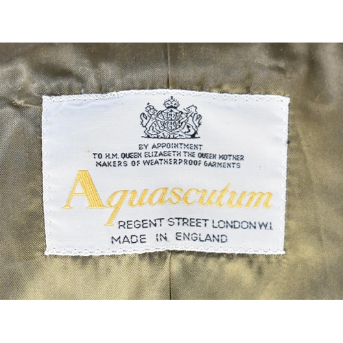 495 - An Aquascutum Gents Overcoat, Moth Eaten to Arms and Shoulders