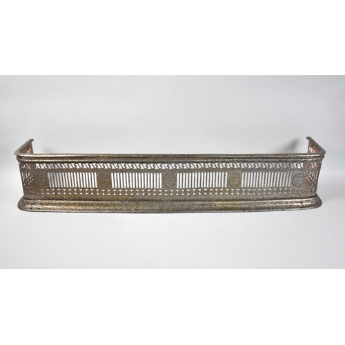 510 - A Late 19th Century Pierced Steel Fire Kerb, 88cms Wide