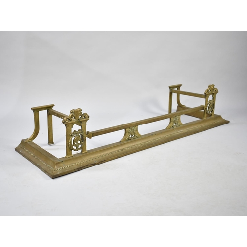 511 - A Late Victorian Brass Fire Kerb, 128cms Wide