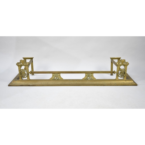 511 - A Late Victorian Brass Fire Kerb, 128cms Wide