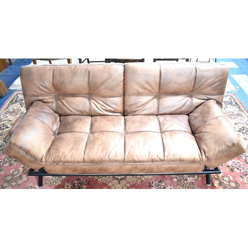 536 - A Vintage Style Late 20th Century Leather Effect Bed Settee