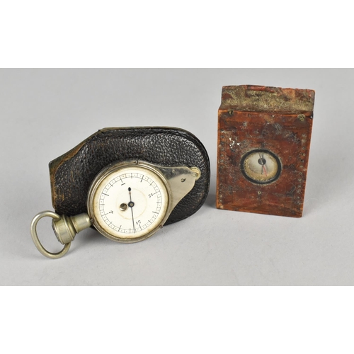 54 - A Miniature Wooden Cased Chinese Compass and a Henri Chatelain Map Distance Reader