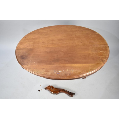 550 - A Late Victorian Mahogany Oval Snap Top Table in Need of Repair and Restoration