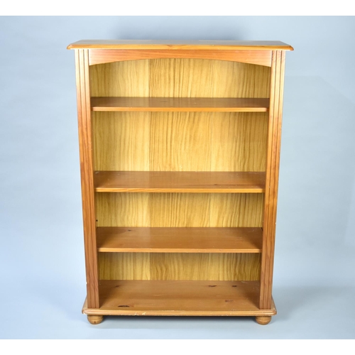 61 - A Modern Pine Four Shelf Open Bookcase, 87cms Woide