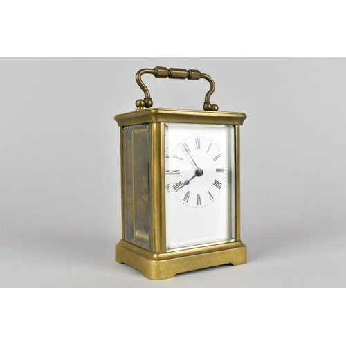 7 - An Early/Mid 20th Century Brass Cased Carriage Clock, Working Order and with Key