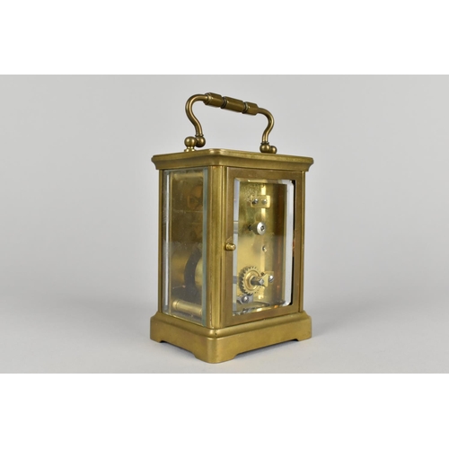 7 - An Early/Mid 20th Century Brass Cased Carriage Clock, Working Order and with Key