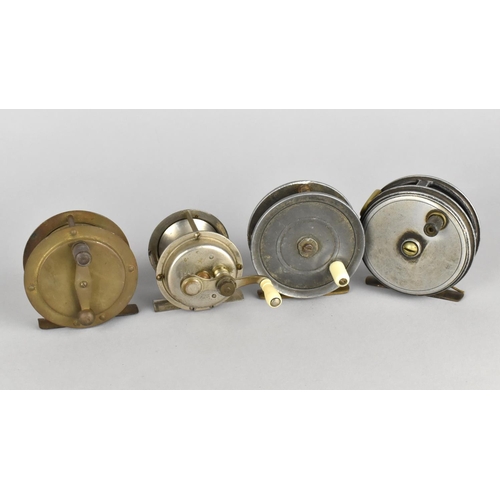 77 - A Collection of Four Vintage Fly Fishing Reels to include Milbro Brass Example, American Samson Etc