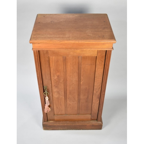 85 - An Edwardian Side Cabinet with Panelled Hinged Door, 52cms Wide and 94cms High