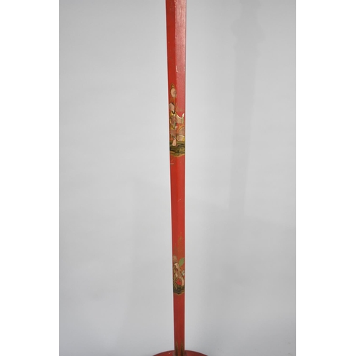 98 - An Edwardian Chinoiserie Standard Lamp with Tapering Hexagonal Supports