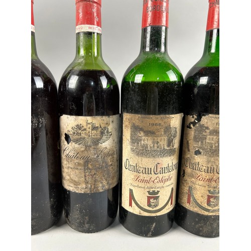 128 - A Collection of Seven Bottles of Red Wine to Include Chateau Canteloup 1966, Chateau Le Menaudat 198... 