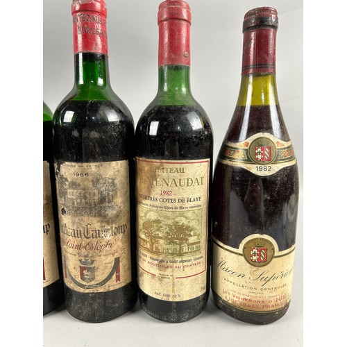 128 - A Collection of Seven Bottles of Red Wine to Include Chateau Canteloup 1966, Chateau Le Menaudat 198... 