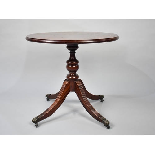 101 - A Modern Circular Topped String Inlaid Occasional Table, 52cms Diameter and 49cms High