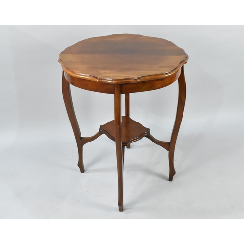 108 - An Edwardian Mahogany Circular Occasional Table with Cabriole Support, 58cms Diameter