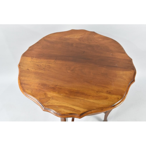 108 - An Edwardian Mahogany Circular Occasional Table with Cabriole Support, 58cms Diameter