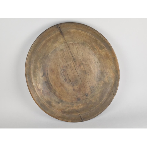 158 - A Vintage Circular Wooden Charger, 47cms Diameter