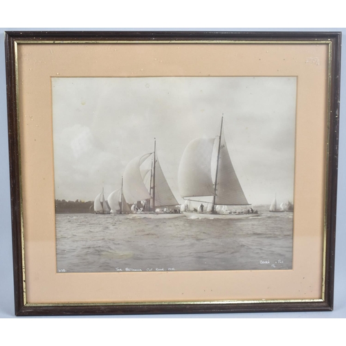 178 - A Framed Beken of Cowes Vintage Photograph, The Britannia Cup Race 1951, 27x22cms